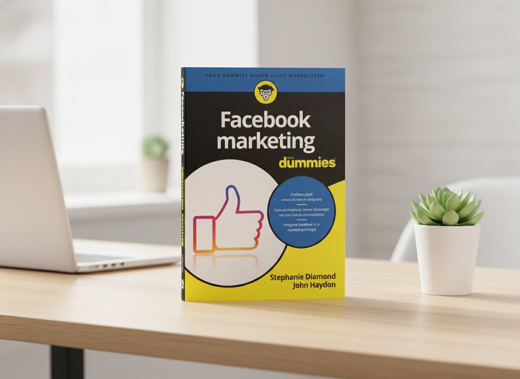 Facebookmarketing voor Dummies van Stephanie Diamond als 3D-boek op een bureau