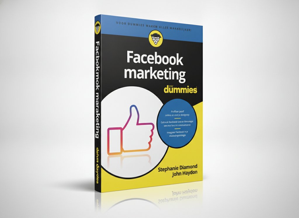 3D-render van het boek Facebookmarketing voor Dummies (Stephanie Diamond)