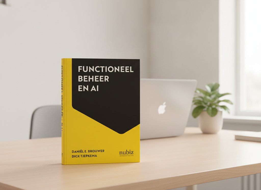 Functioneel beheer en AI van Daniël E. Brouwer als 3D-boek op een bureau