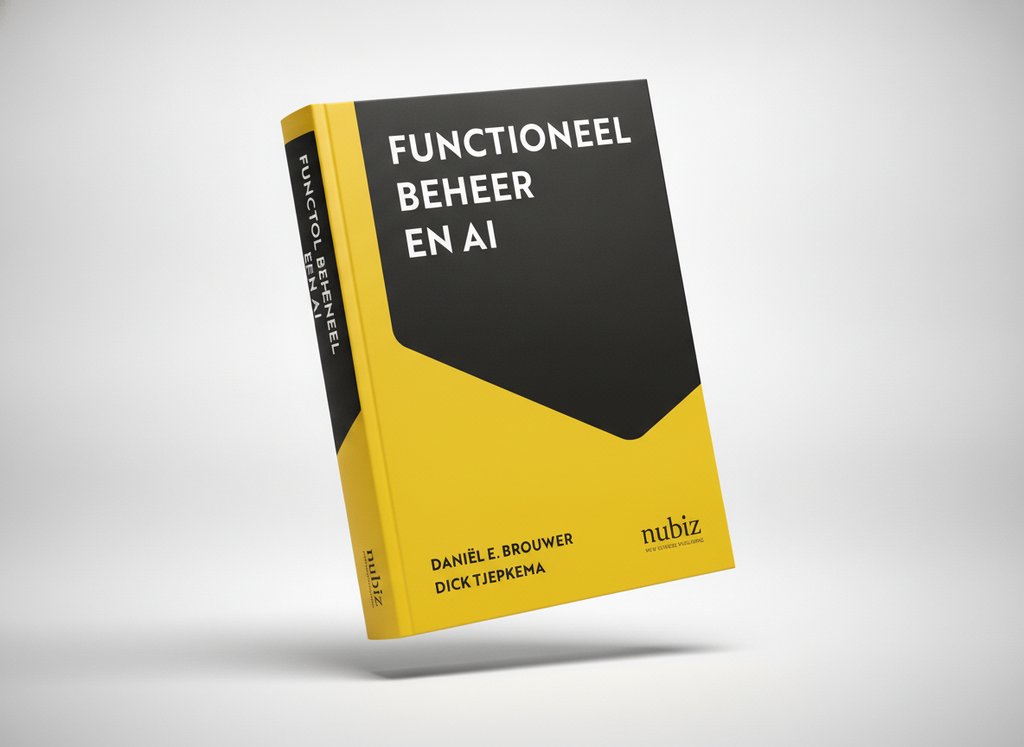 3D-render van het boek Functioneel beheer en AI (Daniël E. Brouwer)