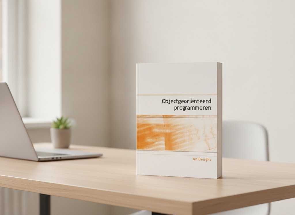 Handboek Objectgeorienteerd Programmeren +Cdr van Jan Beurghs als 3D-boek op een bureau