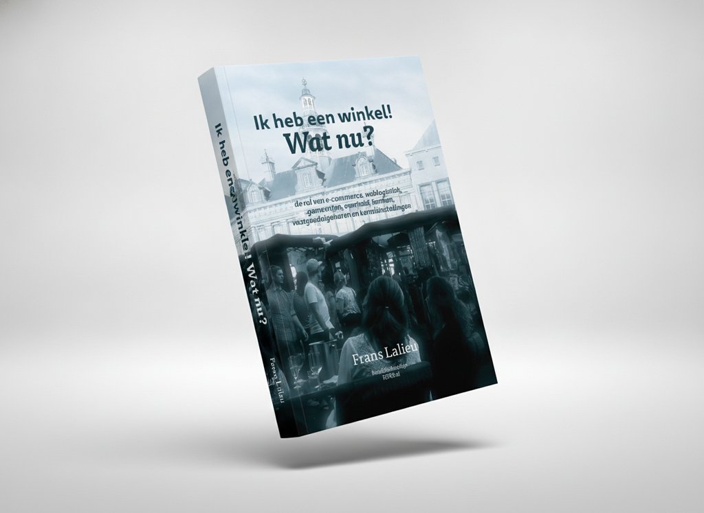 3D-render van het boek Ik heb een winkel! Wat nu? (Frans Lalieu)
