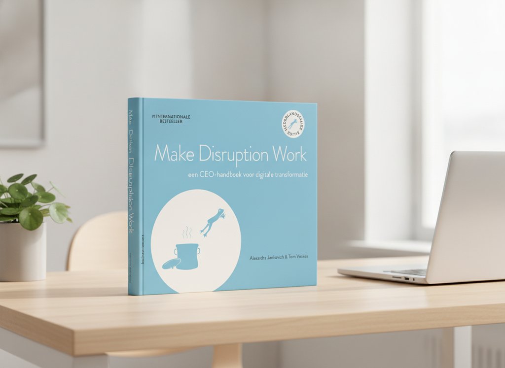 Make Disruption Work van Alexandra Jankovich als 3D-boek op een bureau