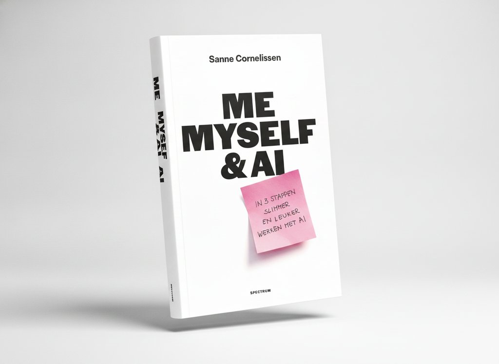 3D-render van het boek Me, myself & AI (Sanne Cornelissen)