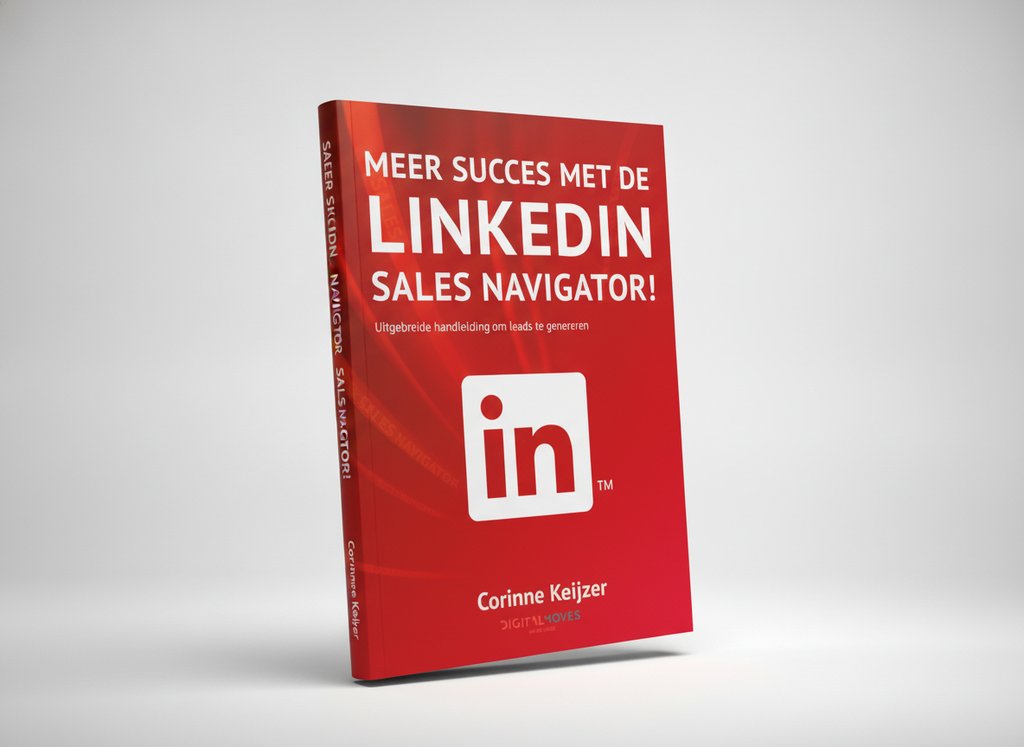3D-render van het boek Meer succes met de Linkedin Sales Navigator! (Corinne Keijzer)