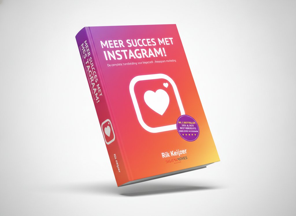 3D-render van het boek Meer succes met Instagram! (Rik Keijzer)