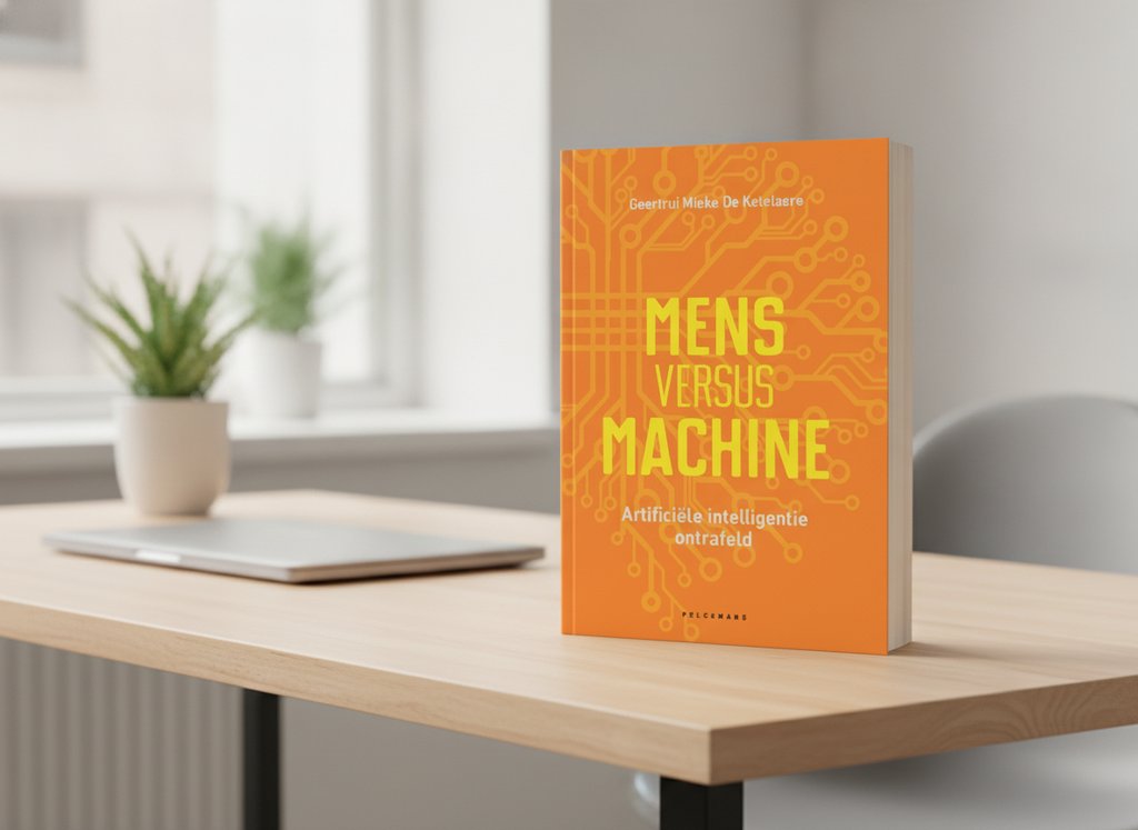 Mens versus machine van Geertrui Mieke de Ketelaere als 3D-boek op een bureau