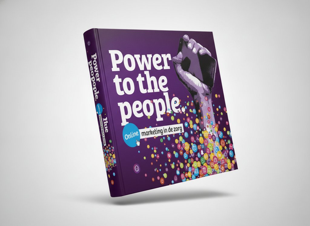 3D-render van het boek Online marketing in de zorg (Marian Draaisma)