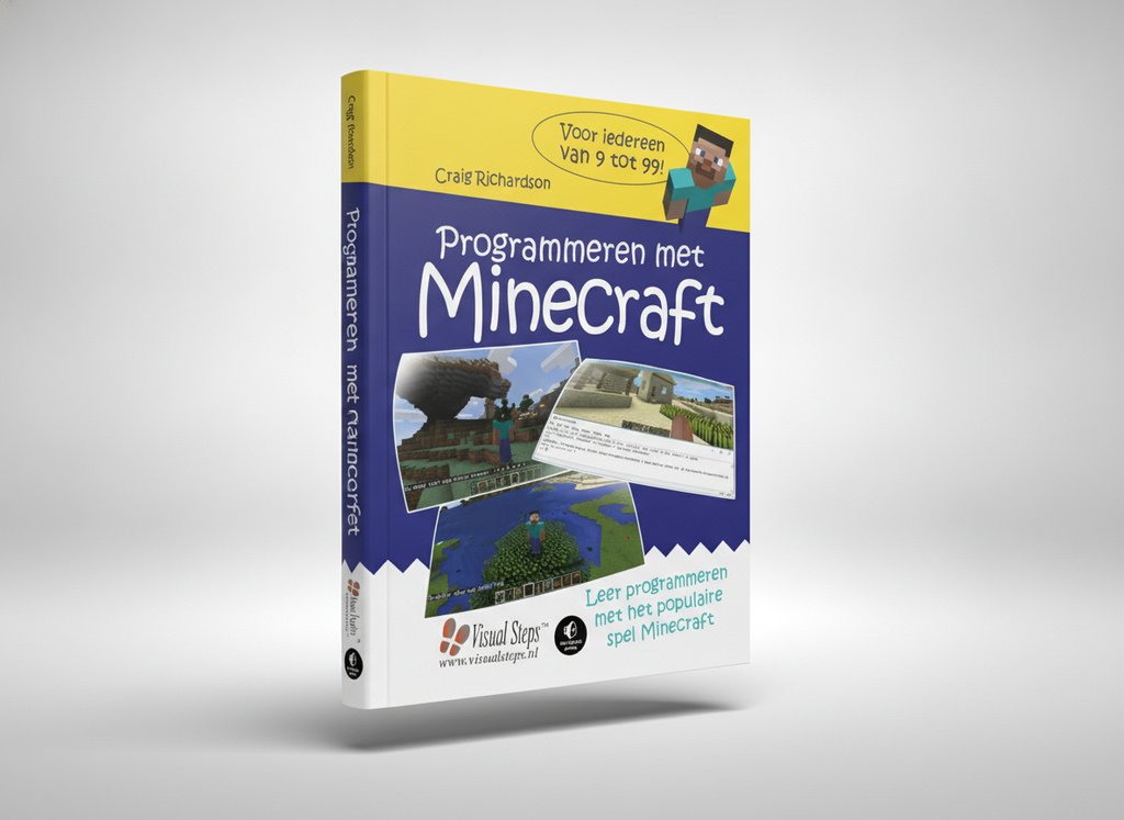 3D-render van het boek Programmeren met Minecraft (Craig Richardson)