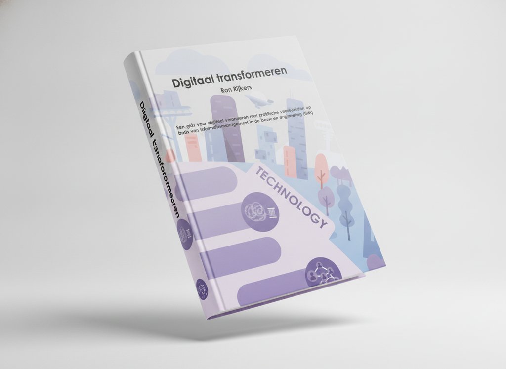 3D-render van het boek Ron Rijkers - Boek - Digitaal Transformeren (Ron Rijkers)