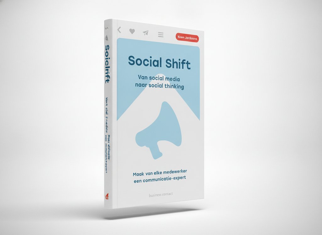 3D-render van het boek Social shift (Koen Jordaans)