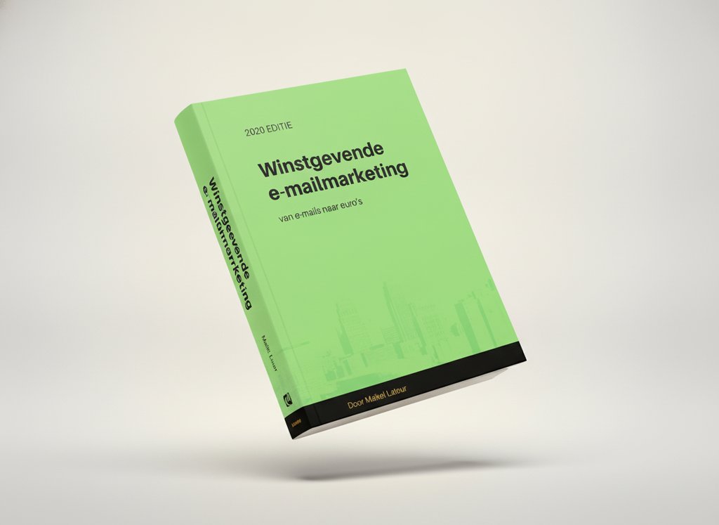 3D-render van het boek Winstgevende e-mailmarketing (Maikel Latour)